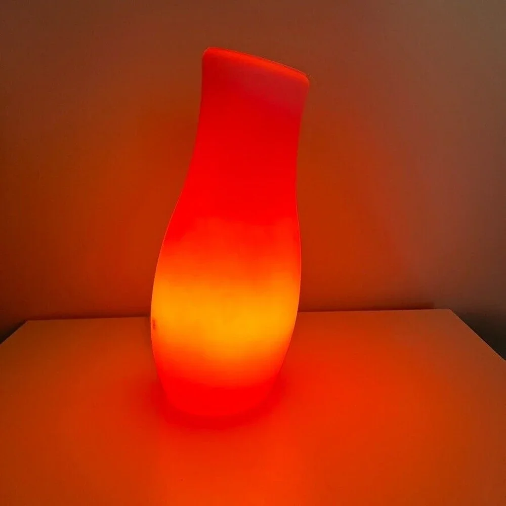 Ikea Mylonit Modern Frosted Red White Glass Lamp Hand Made Large 16.5